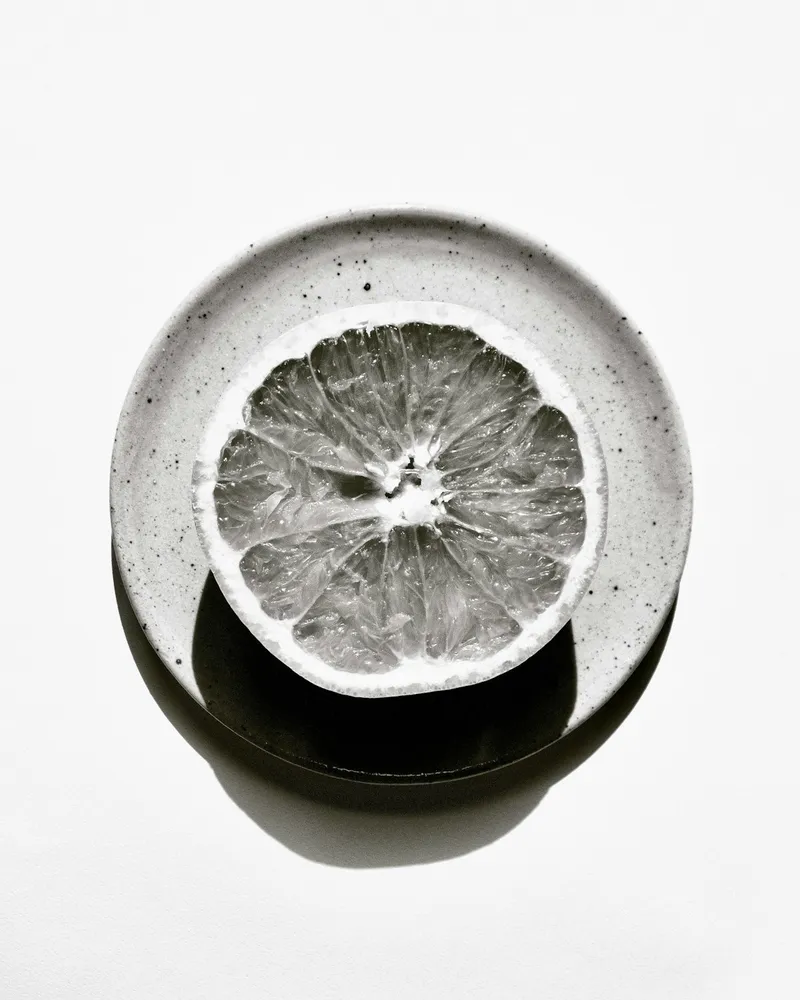 A cross-section of citrus fruit